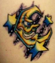 Devil moon tattoo