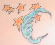 Sad moon tattoo