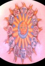 Sun and moon tattoo