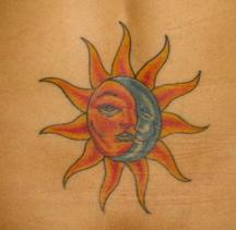 Sun and moon tattoo design