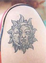 Sun moon temporary tattoo