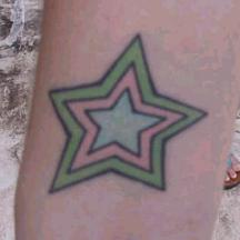 Colorful star tattoo