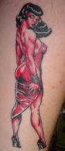 Girl in red tattoo