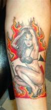 Girl on fire tattoo