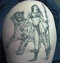 hunting lady tattoo