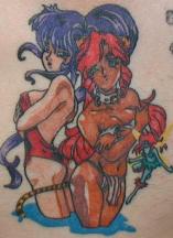 Two toon girls tattoo