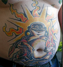 Stomach Buddhist Tattoos in bright colors.PNG