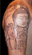 Buddhist Face and Palm Tattoo.PNG