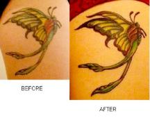Yellow butterfly tattoo