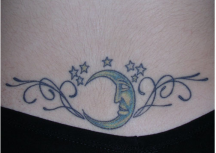 Cool moon tattoo image with small stars.PNG