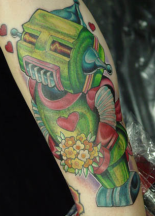 Green robot holding flowers tattoo.PNG