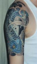 Blue fish tattoo