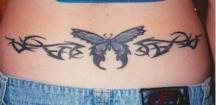 Tribal black butterfly tattoo