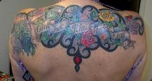 Colorful roses tribal tattoo