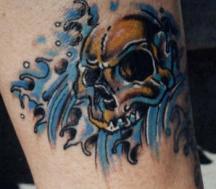 skull water tattoo