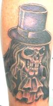 skull with hat tattoo