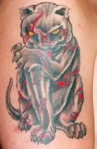 evil cat tattoo