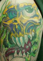 nasty skull tattoo