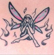Fairy on fire tattoo