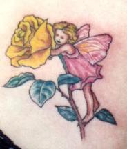 Fairy hug the flower tattoo