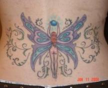 Purple and blue fairy tattoo