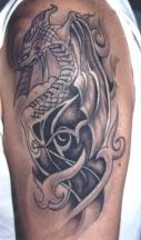 Evil black dragon tattoo