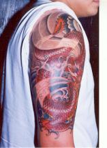 Beautiful red dragon tattoo