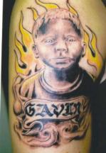 Boy on fire tattoo