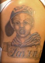 Black boy with hat tattoo