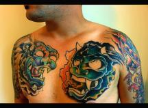 Japanese Demon Tattoos on chest.jpg