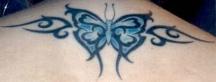 blue butterfly tribal tattoo image