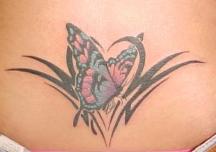 pink and blue butterfly tattoo pics
