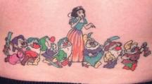 snow white cartoo tattoo photo on the lower back