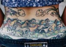 horses tattoos on lower back
