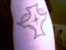 Cross with heart tattoo