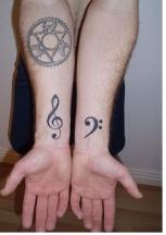 wrist tattoo with music notes photos.JPG